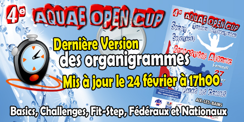 AQUAE OPEN CUP : Organigrammes détaillés BASICS, CHALLENGES et FEDERAUX
