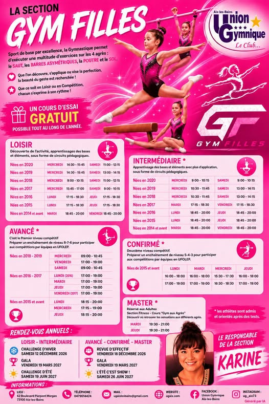 Saison 2026 2027 Gym Filles